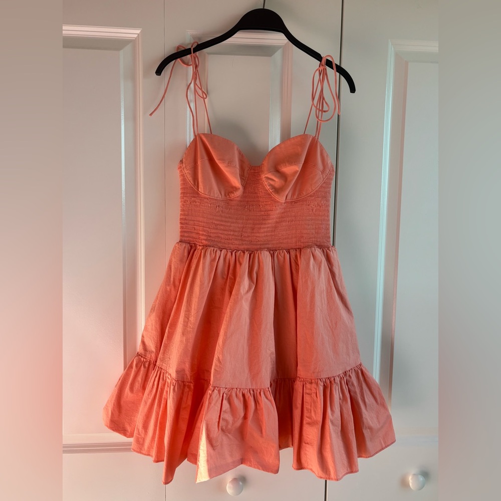 STAUD
Landry Smocked Bustier Minidress